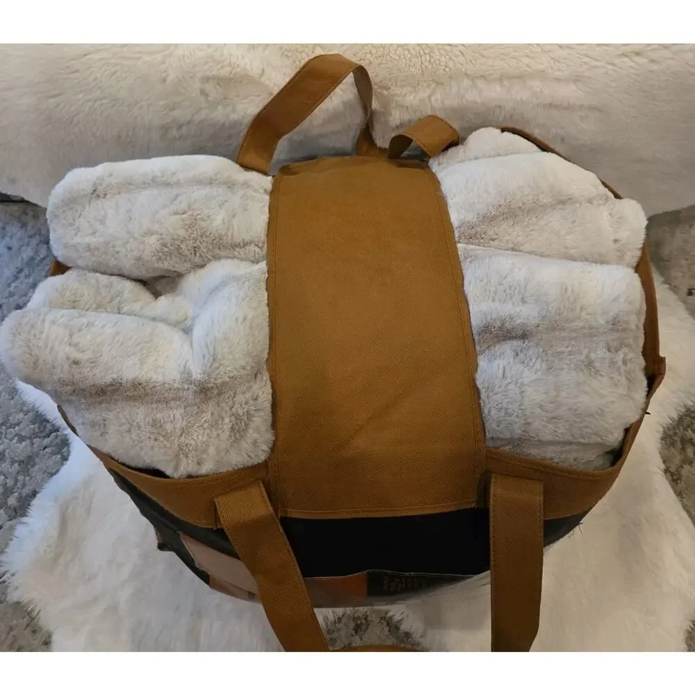 FRYE Queen Faux Fur Comforter Only Heavy Luxury Blanket Bag DISCONTINUED No Sham